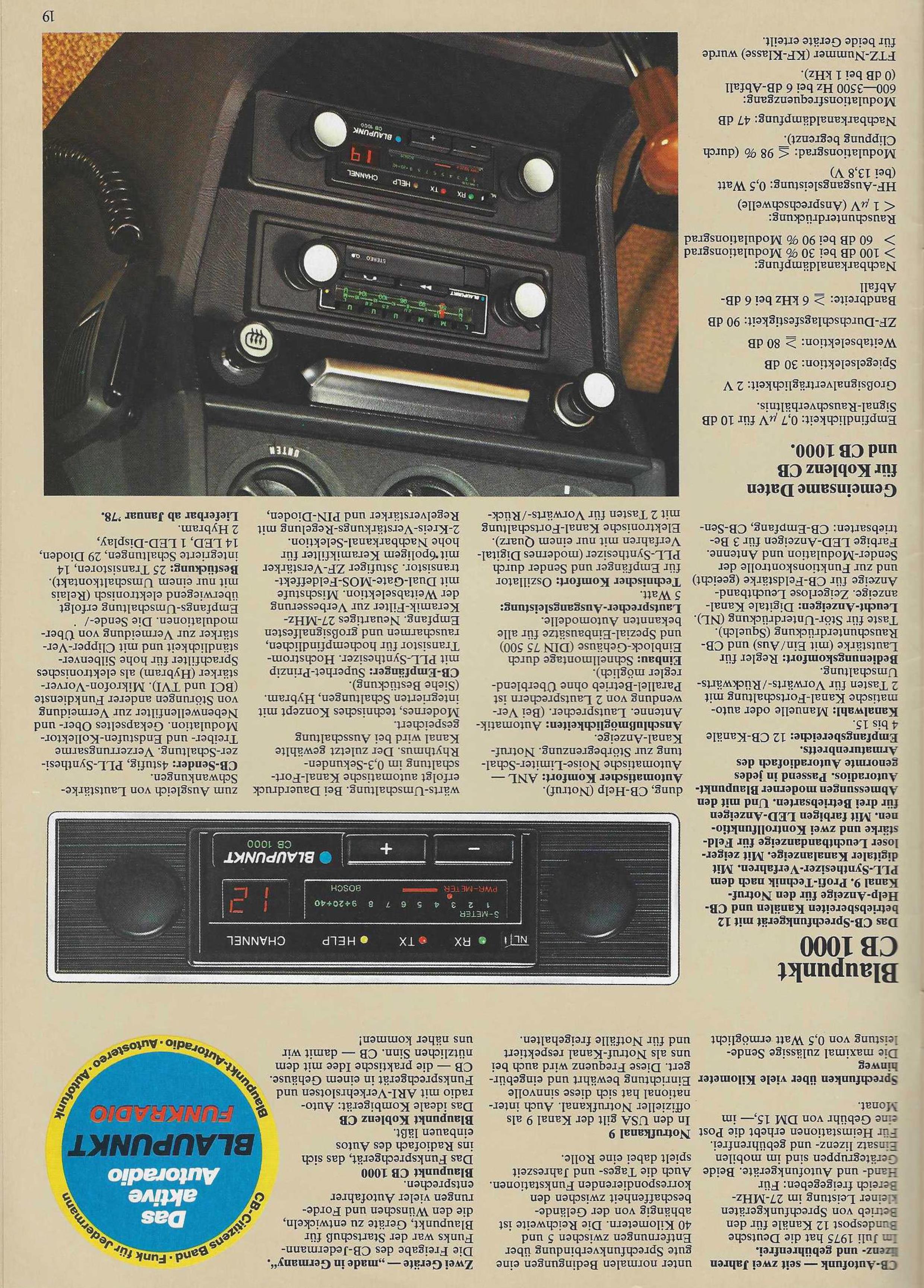 Blaupunkt 1977-78 Autoradio
